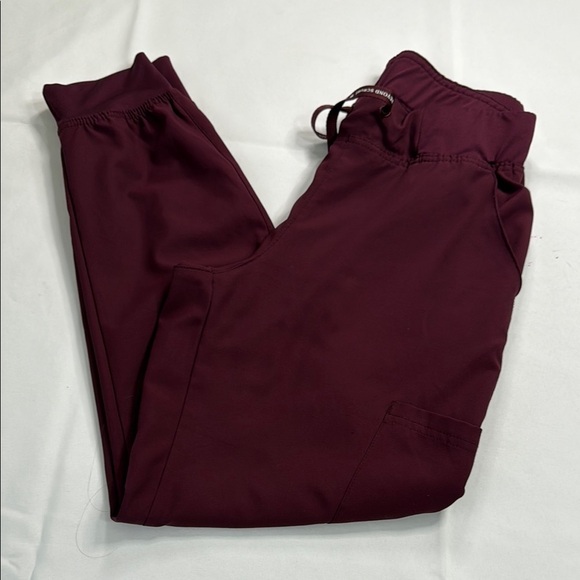 Beyond scrub Pants - Red Tapered Joggers with Adjustable Waist‎